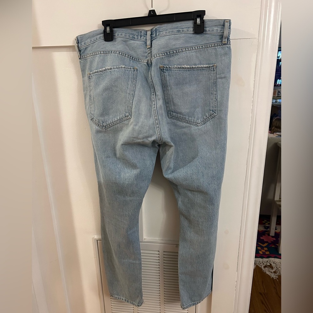 Agolde Jaime Light Wash Distressed Button Fly Jea… - image 5